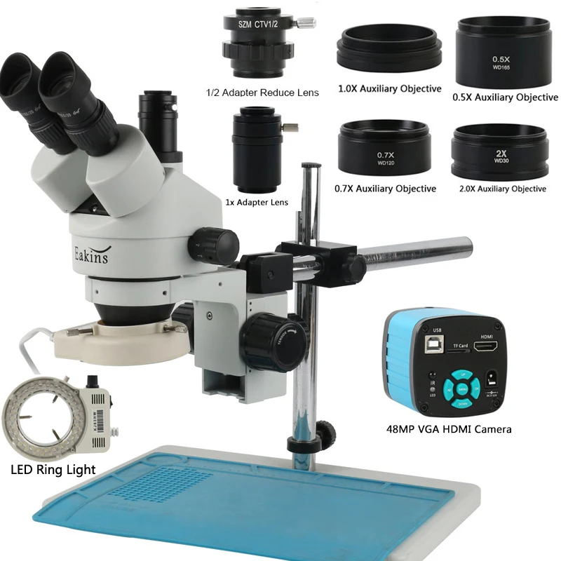 48MP 4K HDMI USB Video C Dağı  - Stereo Trinocular Microscope Pcb incelemesi ve fiyatı