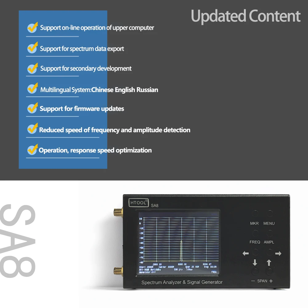 HTOOL SA8 Spektrum Analizörü 3 - Signal Generator Spectrum Analyzer incelemesi ve fiyatı